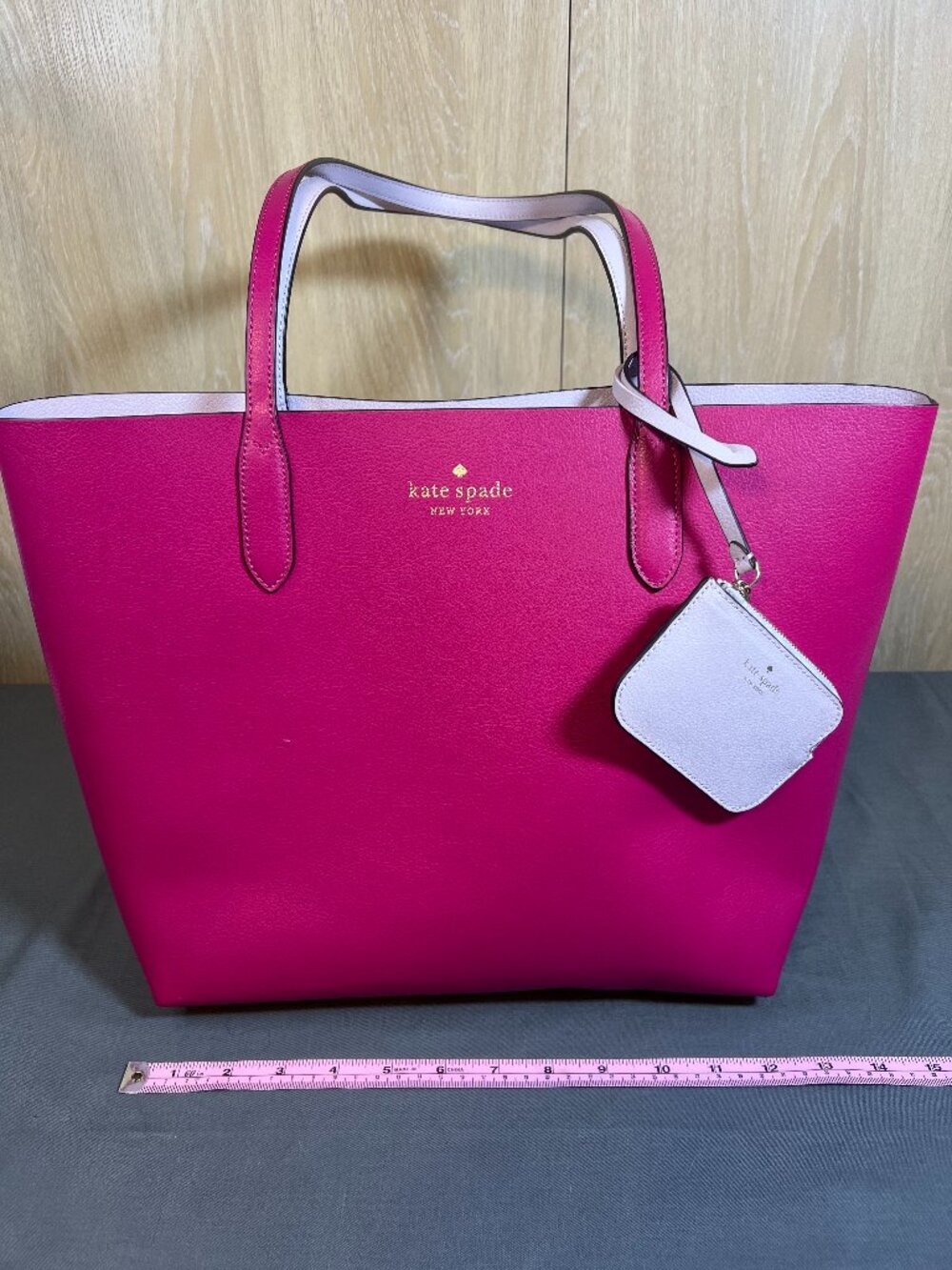 Kate Spade Tessa Large Tote - Fuchsia/Pink - Coin Pouch Charm Included
